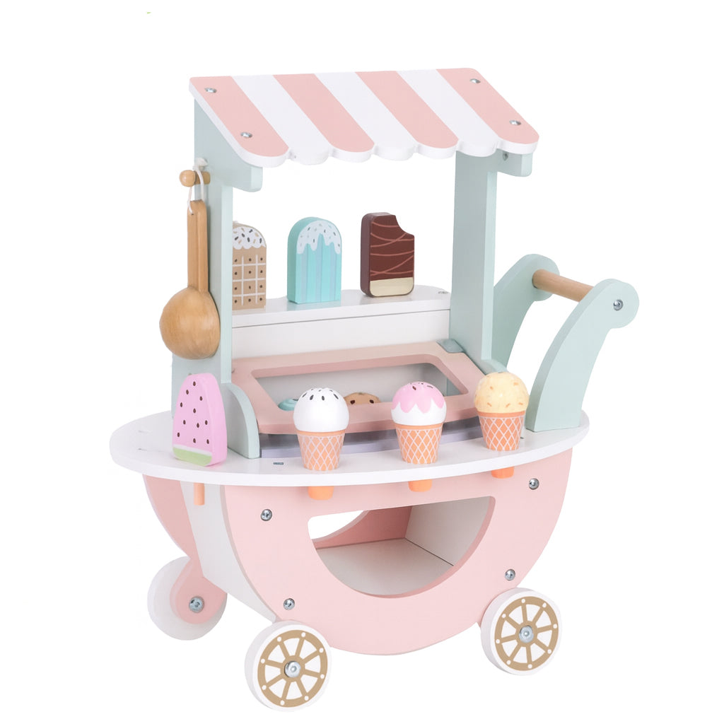 Montessori Wooden - Ice cream stand with cart